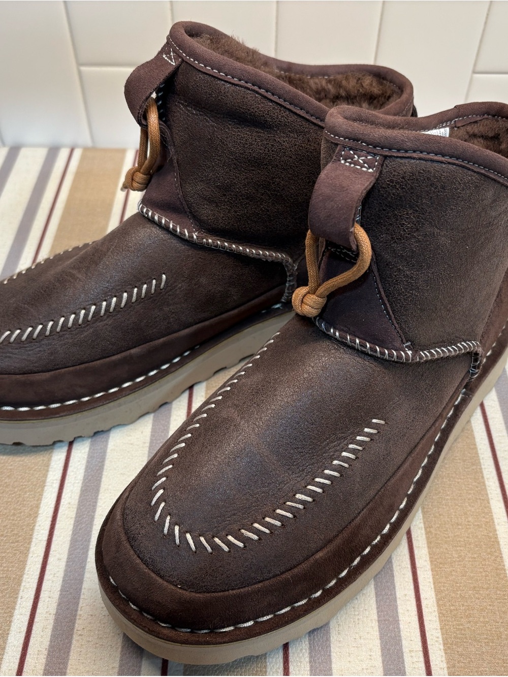 Ugg Campfire Regenerate Crafted Boots Mens 9 Womens 11 Brown Suede 1144017 New